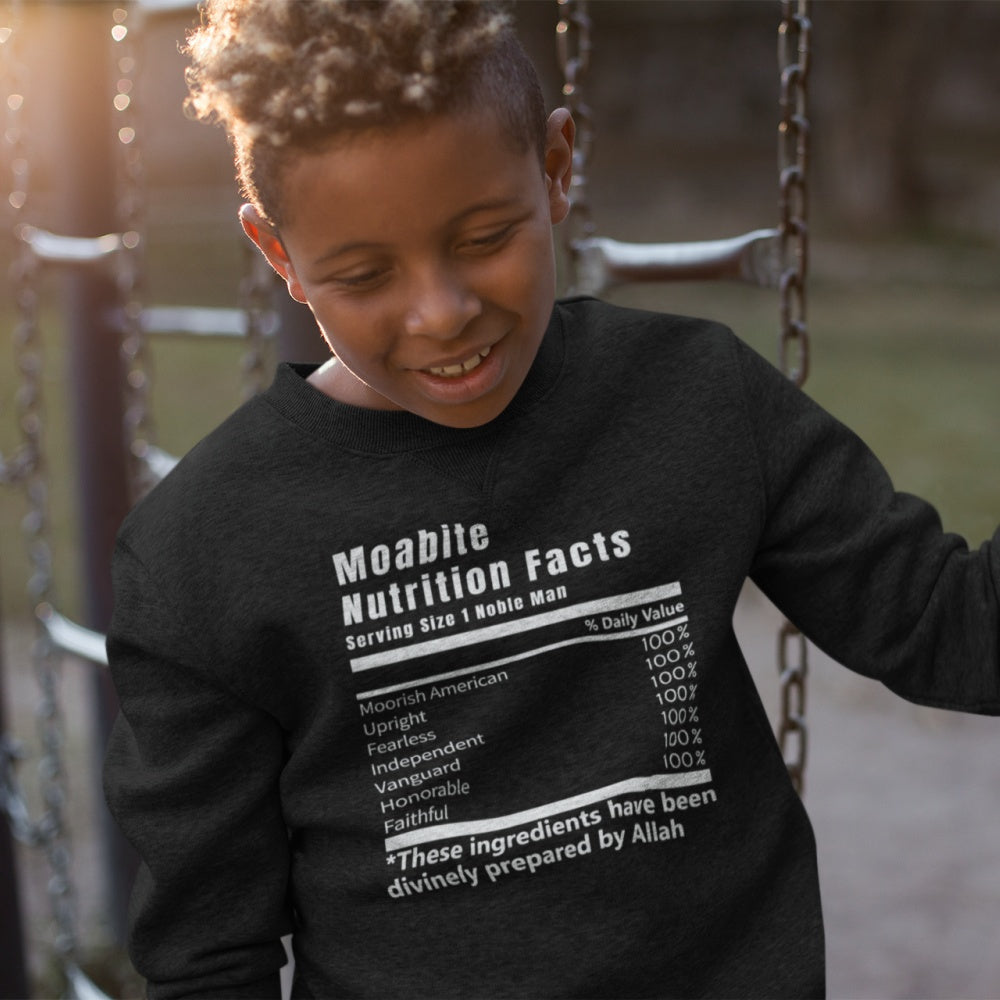 Moabite Nutrition Facts Youth Sweatshirt